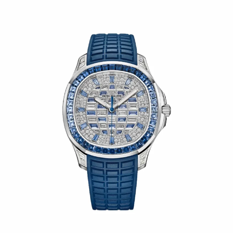 Men's Patek Philippe Watches for Sophisticated Taste-Patek Philippe Aquanaut Luce 5268/461G-001 White Gold Diamond Blue Sapphire Dial (2024)