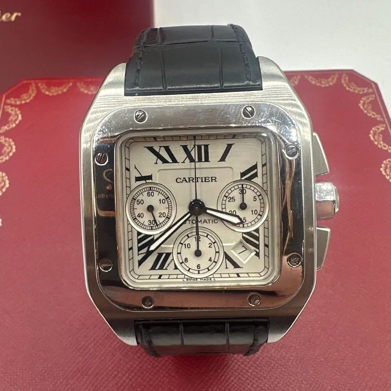 men's Rolex watches with meteorite bezel -​Cartier Santos 100XL Chronograph