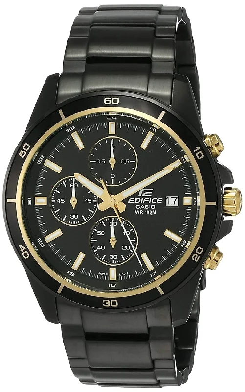 Men's Chronograph Watches with Barometer Calibration-Edifice Efr-526Bk-1A9Vudf - Ex208 Black Chronograph - Men'S Watch