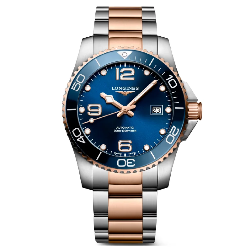 Women's Pilot Watches with Vintage Inspiration-Longines Hydroconquest Sunray Blue Dial Men 41mm