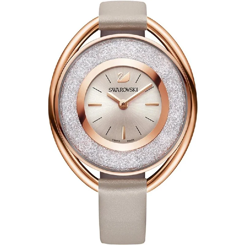 Women's Chronograph Watches with Smart Features-Swarovski Women's 5158544 Crystalline Crystal Grey Leather Watch