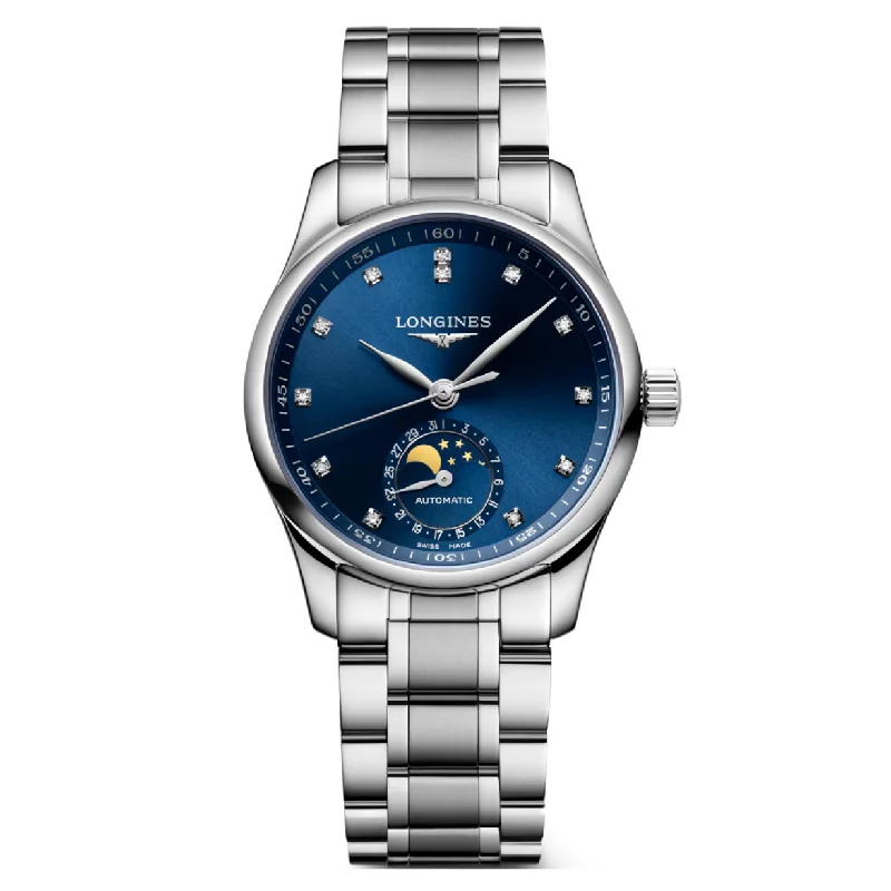 Women's Pilot Watches with Special Edition Style Inspiration-Longines Master Collection Sunray Blue Dial Women 34mm