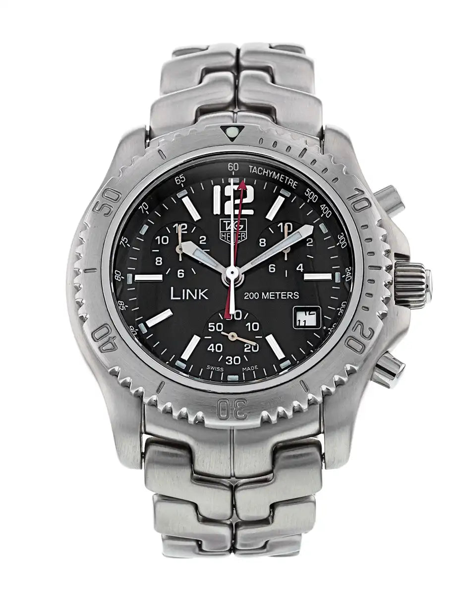 Men's Chronograph Watches for Travelers-Tag Heuer Men's CT1111.BA0550 Link Chronograph Stainless Steel Watch