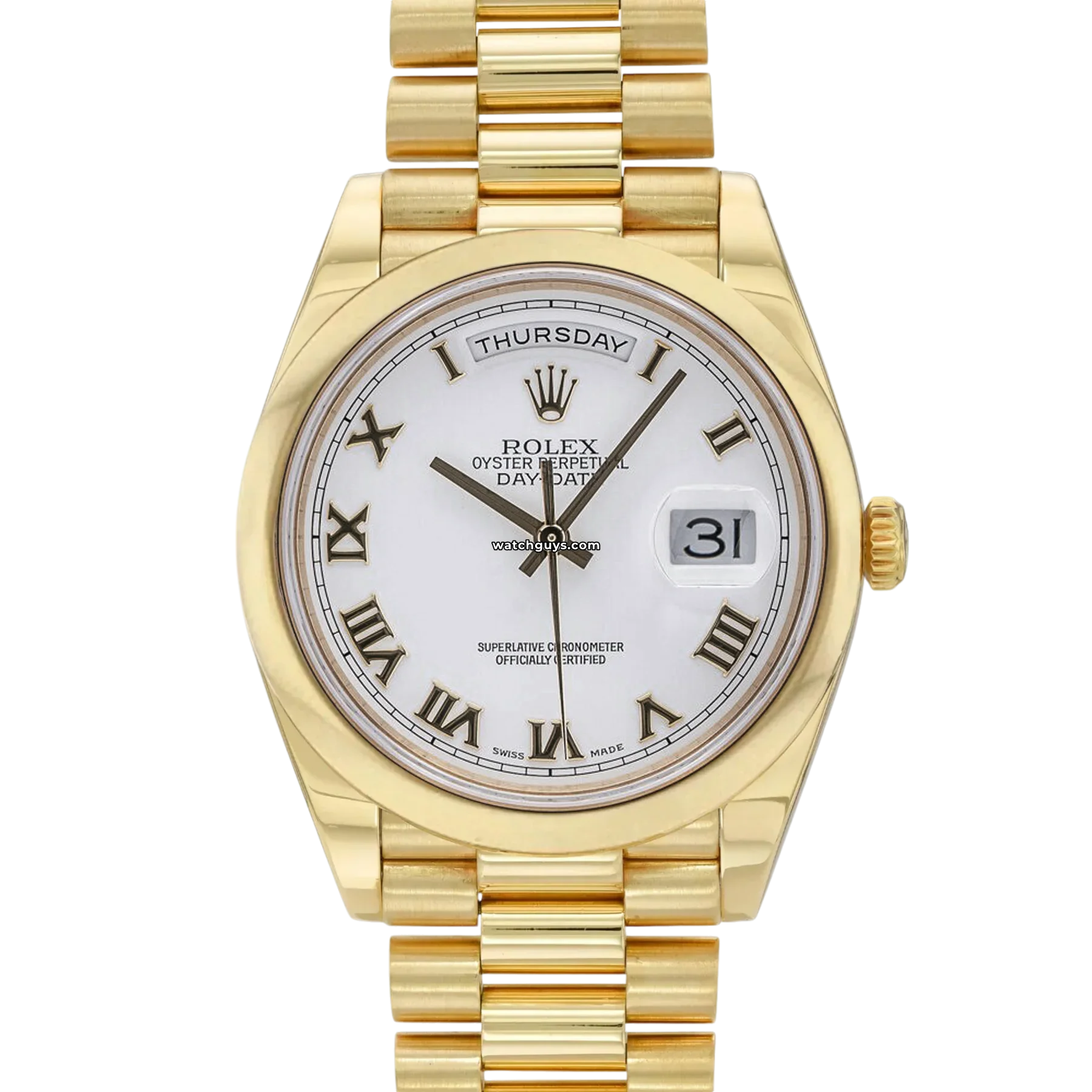 Women's Rolex Vintage Design Watches-Rolex Day-Date 118208 White Roman President