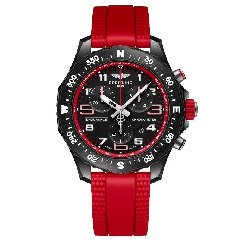 Women's Chronograph Watches for Adventure Seekers-Breitling Endurance Pro 38mm Black Dial Breitlight Quartz Watch X83310D91B2S1