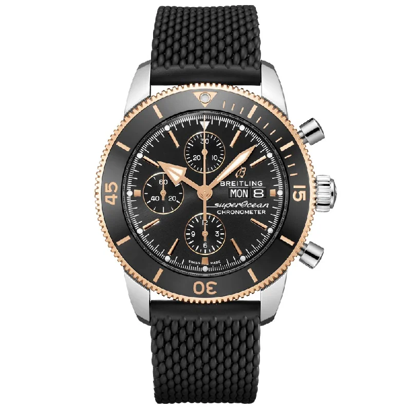 Women's Chronograph Watches for High-End Collectors-Breitling Superocean Heritage Chronograph 44mm Steel & 18ct Rose Gold Automatic Gents Watch U13313121B1S1