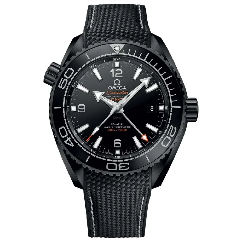Women's Chronograph Watches for Adventure Seekers-OMEGA Seamaster Planet Ocean 600M GMT 45.5mm Black Dial Ceramic Automatic Gents Watch 21592462201001