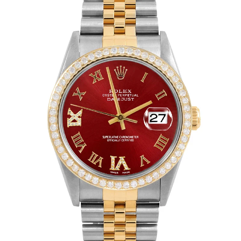men's Rolex watches with California dial -​Rolex Datejust 36mm | 16233-RED-RDR69-BDS-JBL