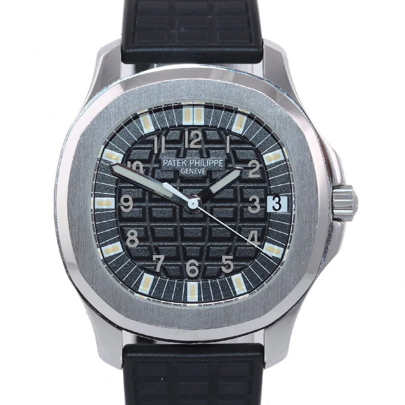 Patek Philippe Occasional Watches for Women-Patek Philippe Steel Aquanaut Black Rubber Tropical JUMBO 5065 38mm Watch