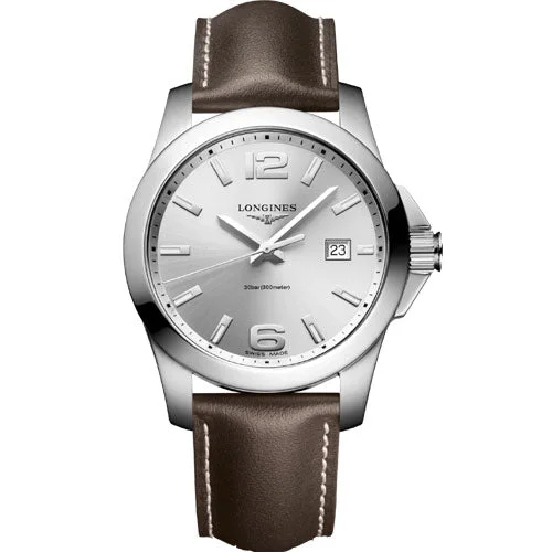 Women's Pilot Watches for Radio Communication-Longines Conquest Silver dial Men 41mm