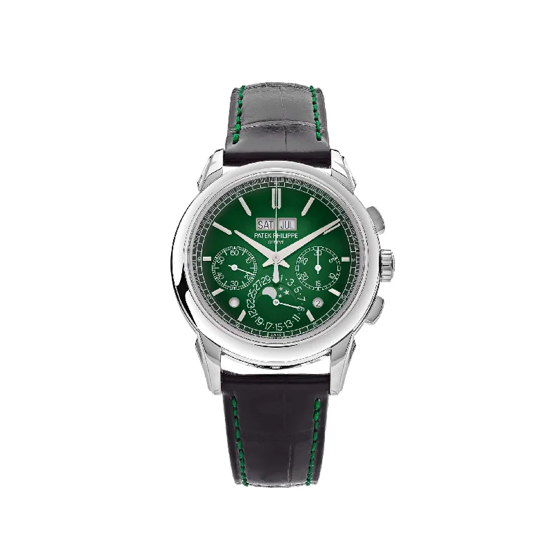 Men's Patek Philippe Watches with Thermometer Function-Patek Philippe Grand Complications 5270P-014 Perpetual Calendar Chronograph Platinum Green Dial