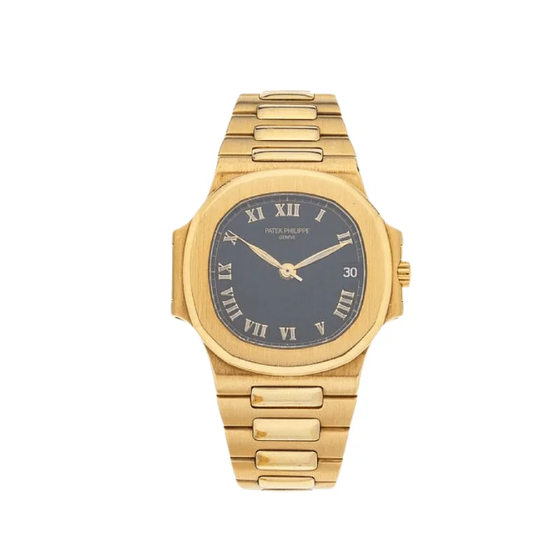 Men's Patek Philippe Watches for Radio Communication-Patek Philippe Nautilus 3800/1J-017 Yellow Gold Black Dial (2003)