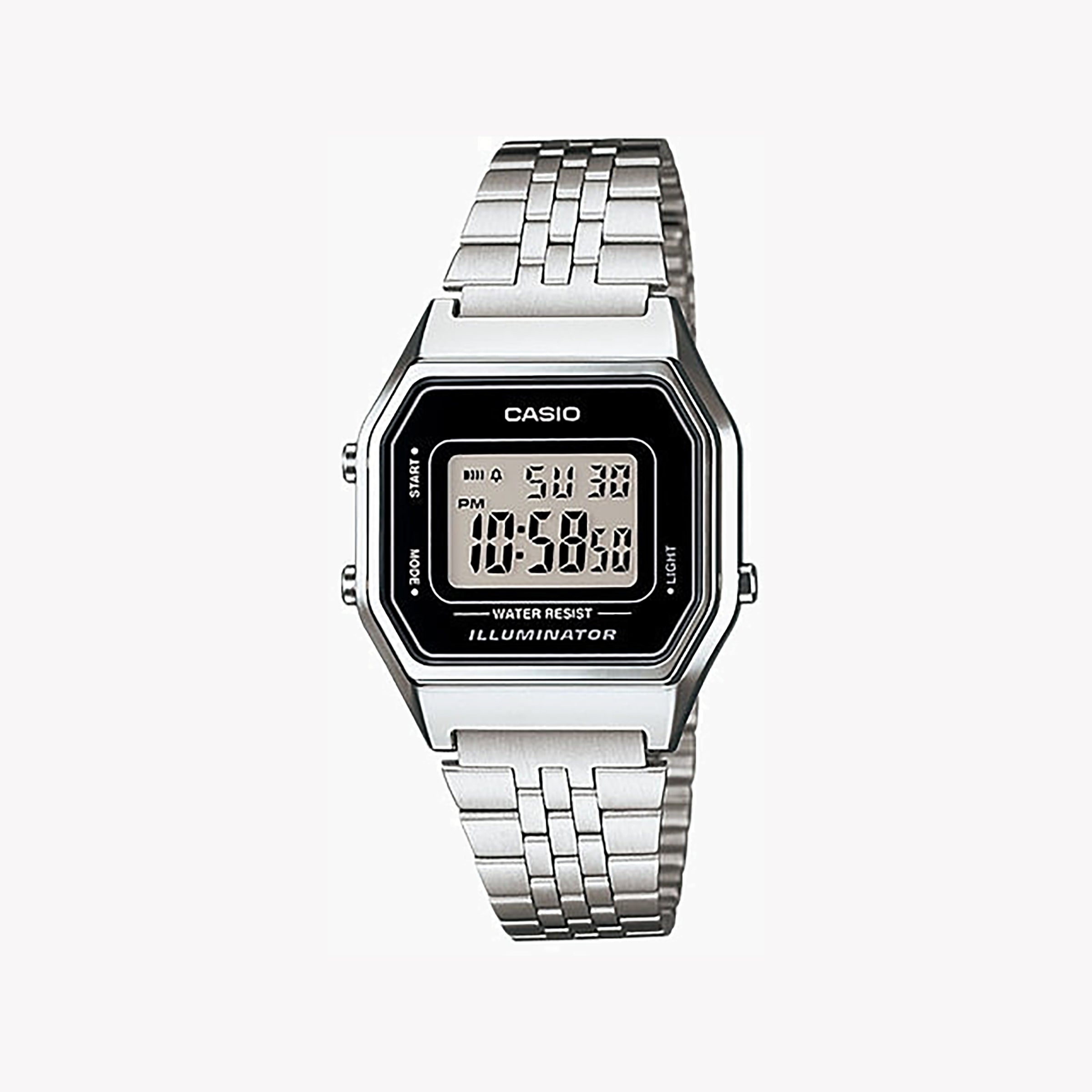 Men's Digital Watches for Technological Innovation-Casio Unisex Silver Digital Watch, Stainless Steel | LA680WA-1DF