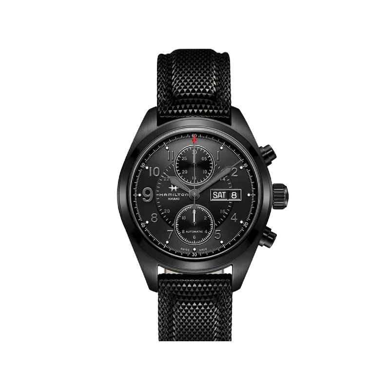 Women's Chronograph Watches for Pilots-Hamilton Khaki Field Auto Chrono