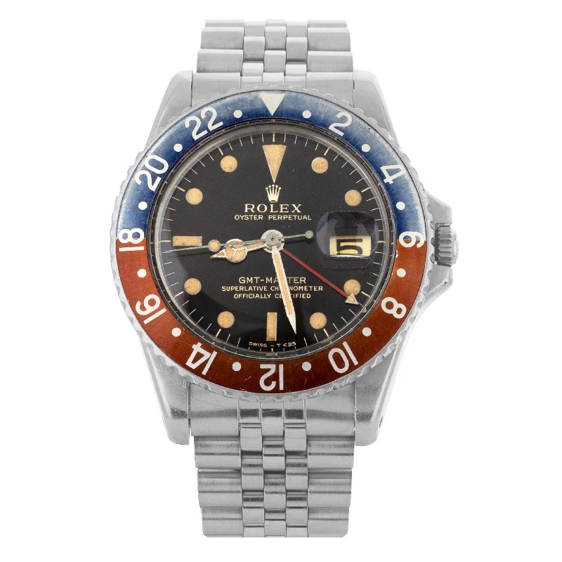 How to spot fake Rolex Oyster Perpetual men's watches -Rolex GMT Master Pepsi Stainless Steel 40mm 1675