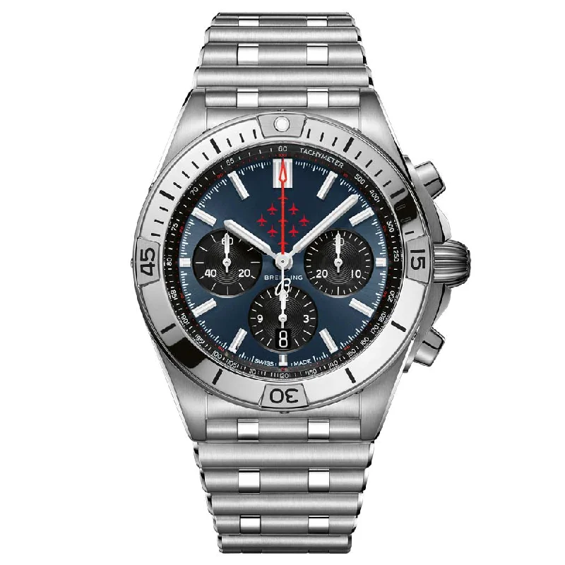 Women's Chronograph Watches for Travelers-Breitling Chronomat B01 42mm Red Arrows Limited Edition Automatic Chronograph Gents Watch AB01347A1C1A1