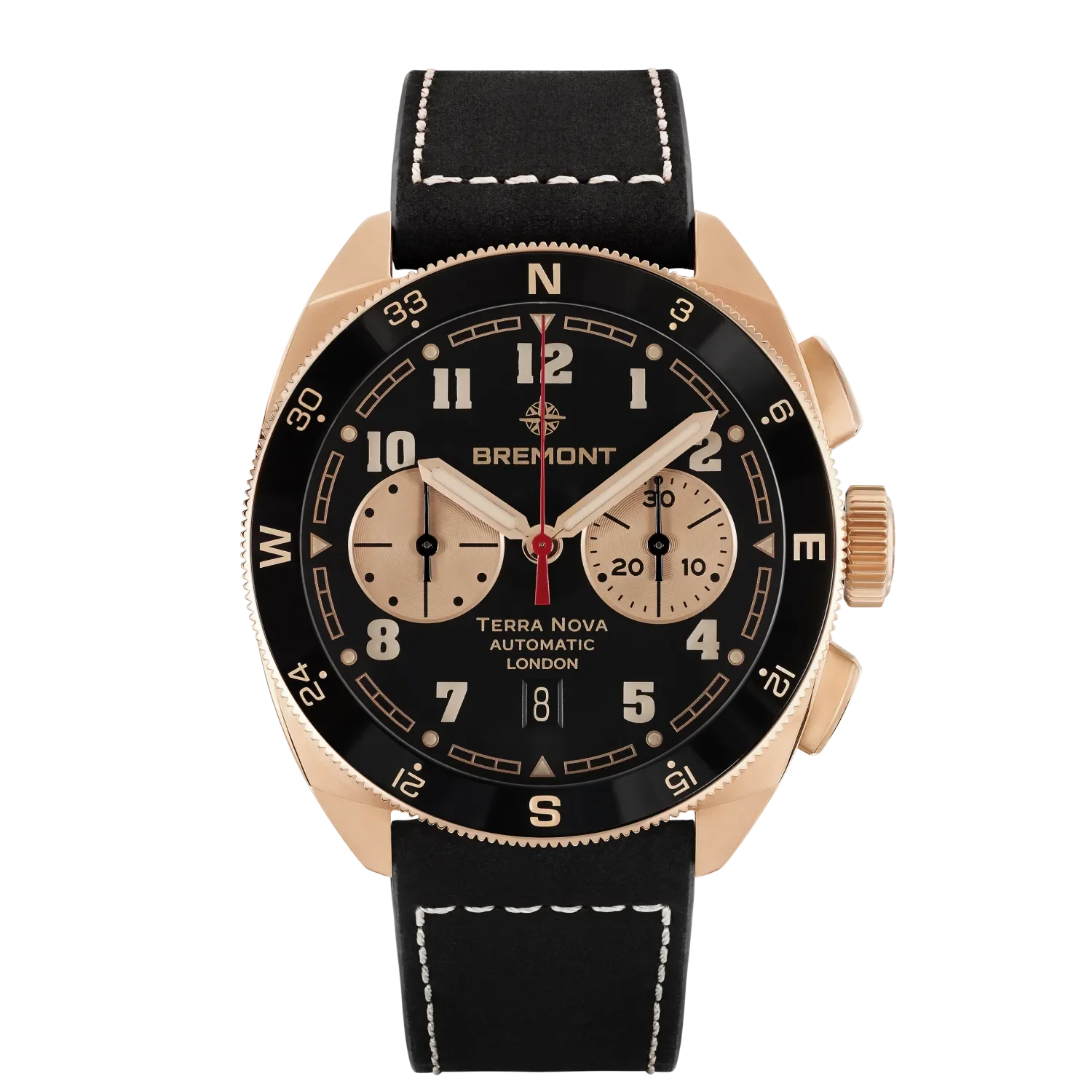 Men's Military Watches for International Travel-Terra Nova Jimmy Chin Chronograph, Rose Gold