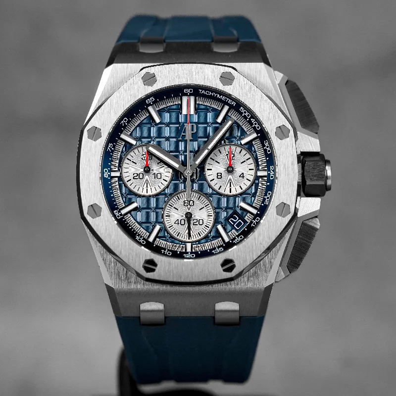Audemars Piguet Watches for Men Online-ROYAL OAK OFFSHORE CHRONOGRAPH 43MM TITANIUM BLUE DIAL (2023)