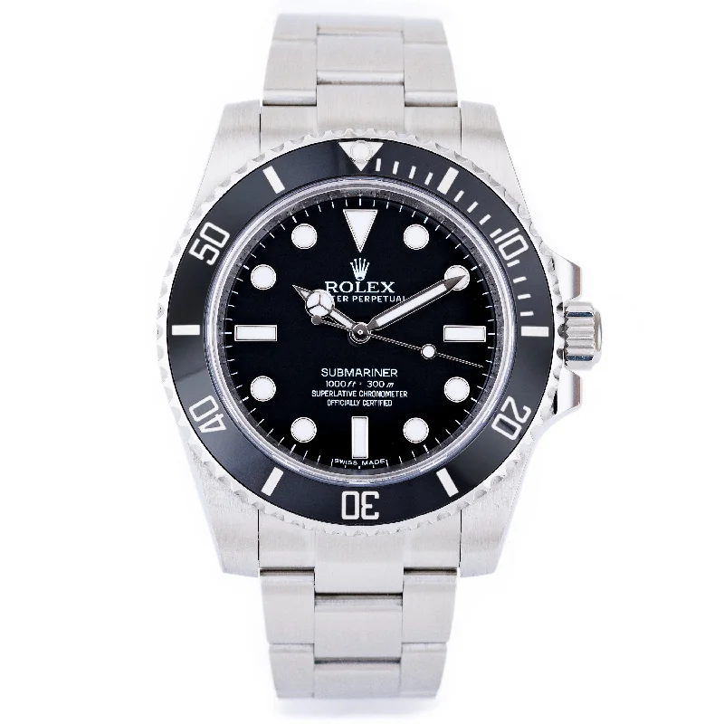 Luxury men's Rolex watches suitable for formal occasions -Rolex Submariner Non-Date | REF. 114060 | Stainless Steel | Box & Papers | 2014