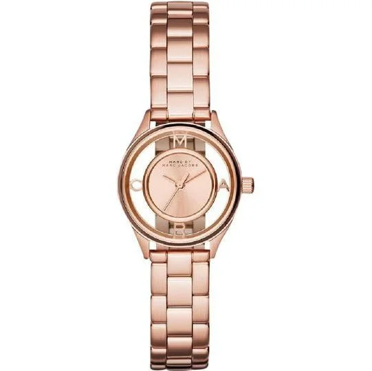 Men's Monogrammed Dress Watches for Wedding Parties-Marc Jacobs MBM3417 Ladies Tether Rose Gold Watch