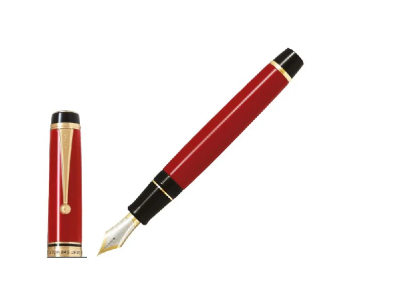 Men's Pilot Watches with Japanese Made Reliability-Pilot Custom 845 Red Fountain Pen, Ebonite and Urushi lacquer, FKV-5MR-R