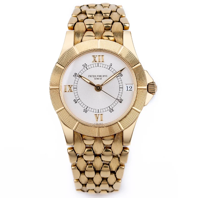 Patek Philippe Watches for Men Online-Patek Philippe Neptune | REF. 5081/1 | Sunburst Silvered Dial | 18k Yellow Gold | 1996 | Extract from the Archives