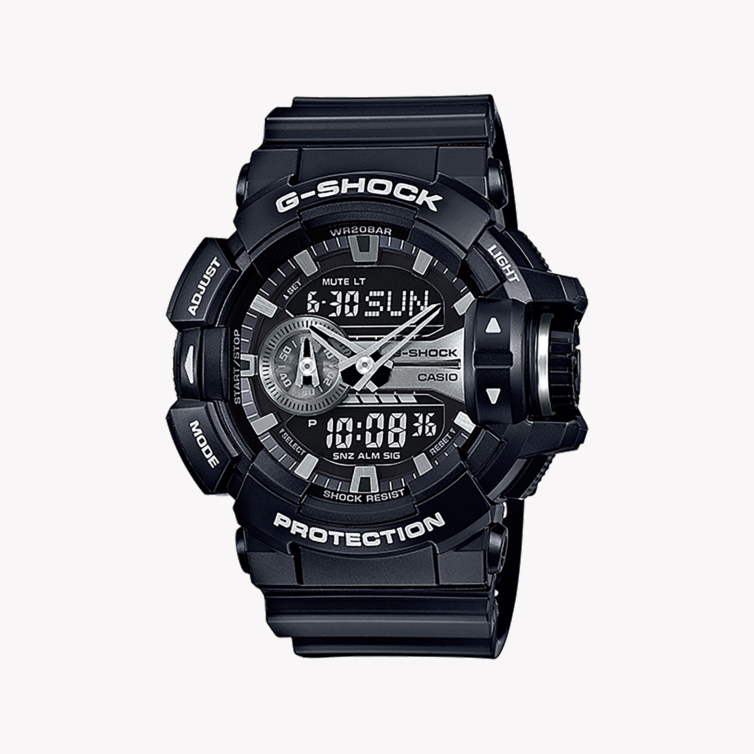 Men's Digital Watches with Tactical Design-G-SHOCK Men's Black Resin Watch, Gold Accents | GA-400GB-1A