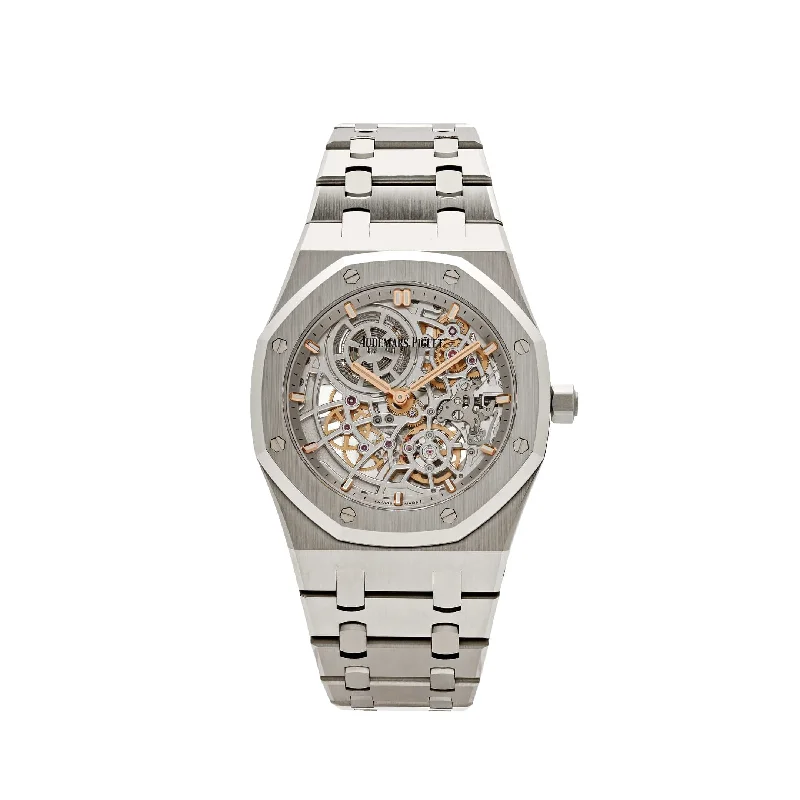 Men's Audemars Piguet Kinetic Watches-Audemars Piguet Royal Oak 16204ST.OO.1240ST.01 'Jumbo' 50th Anniversary Stainless Steel Extra-Thin Openworked (2022)