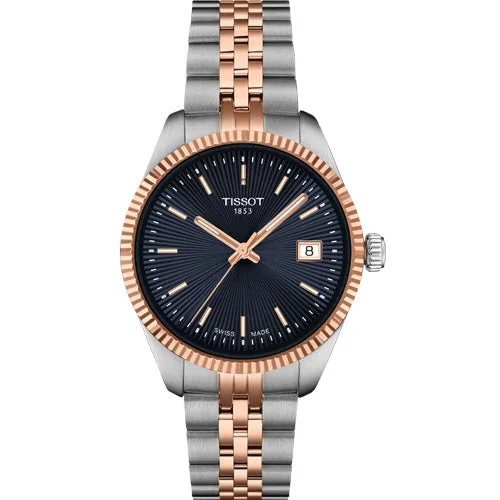 Women's Heritage Watches for Mountain Climbing-Tissot T-Classic Ballade Blue Dial Women 34mm T1562102204100