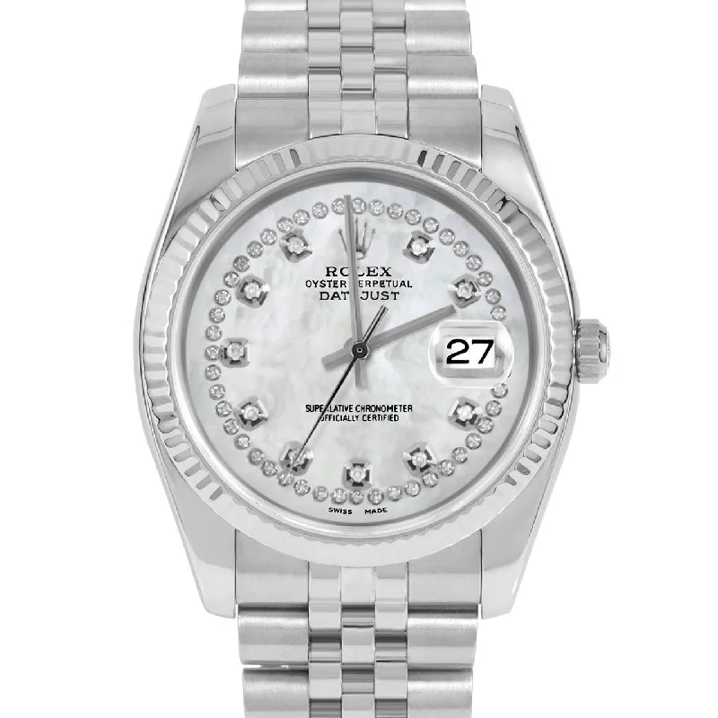 Authentic Rolex men's watch box and papers verification -Rolex Datejust 36mm | 116234-WMOP-STRD-FLT-JBL