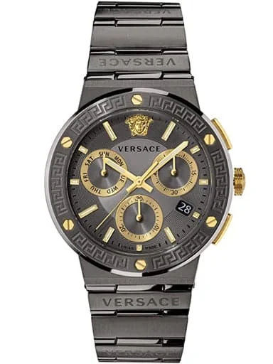 Men's Chronograph Watches for Weather Monitoring-Versace Men'S Greca Logo Watches Vez900521