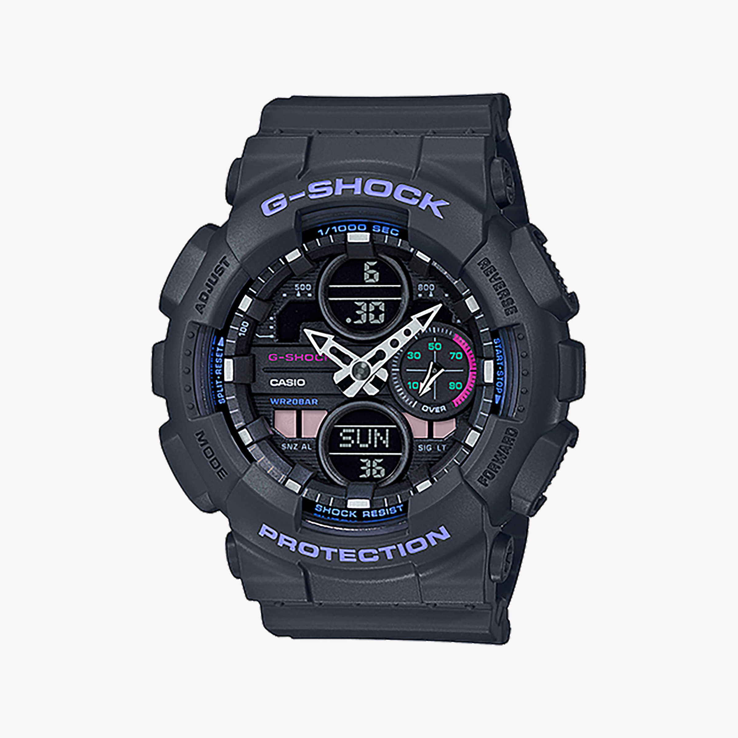 Men's Digital Watches with Tactical Design-CASIO G-SHOCK GMA-S140-8ADR SPORTY STYLE - RUGGED ELEGANCE FOR ACTIVE WOMEN