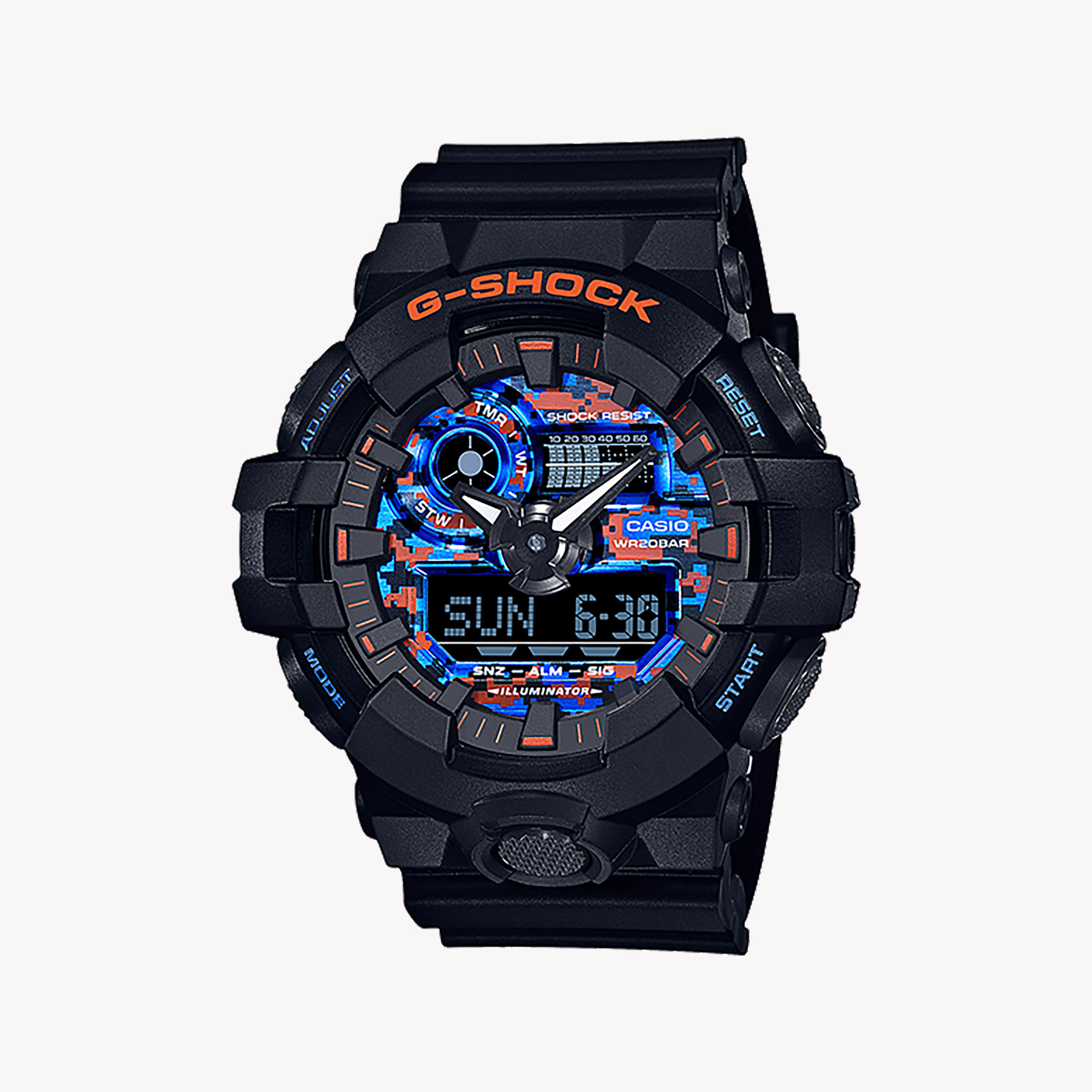 Men's Digital Watches with Aviation Theme-CASIO G-SHOCK GA-700CT-1ADR - RUGGED URBAN ELEGANCE MEN'S WATCH with Black Resin Band & Digital Dial