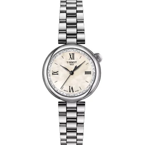 Women's Heritage Watches for Navigation Instruments-Tissot T-Lady Desir White Mother-Of-Pearl Dial Women 28mm T1520101111800