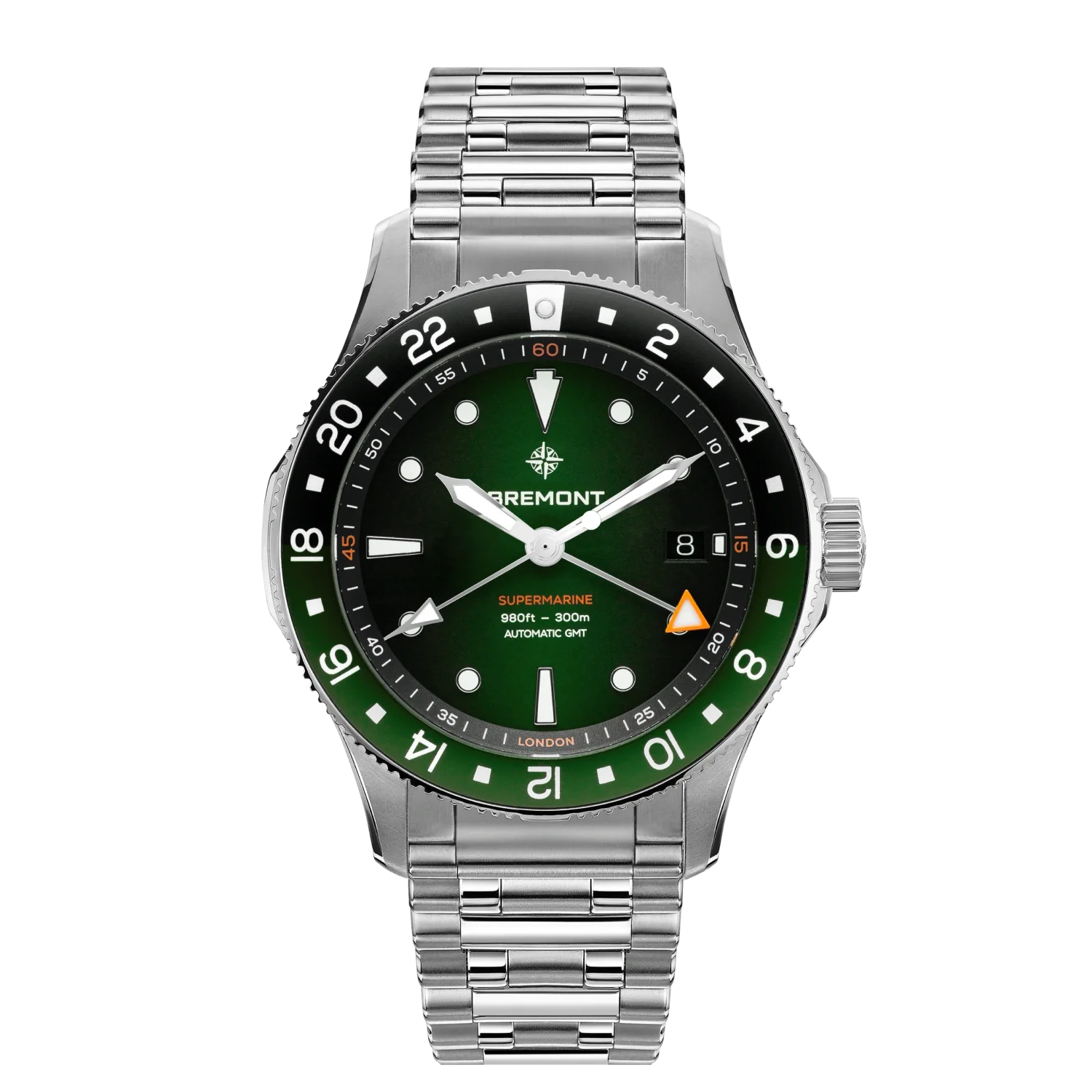 Men's Military Watches for Humanitarian Response-Supermarine 300M GMT, 'Tundra' Green