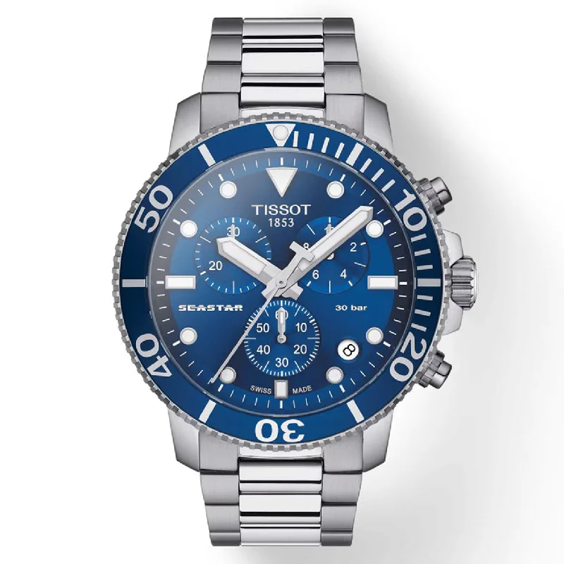 Women's Heritage Watches with Luxury Materials-Tissot T-Sport Blue Dial Men 45.5mm