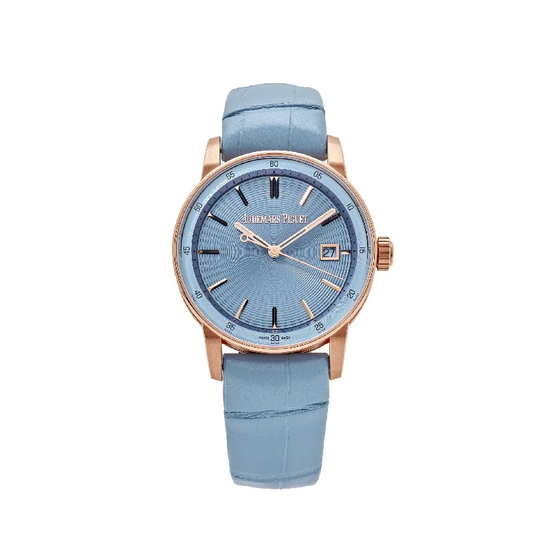 Men's Audemars Piguet Romantic Dinner Design Watches-Audemars Piguet 77410OR.OO.A344CR.01 CODE 11.59 Rose Gold Blue Dial (2024)