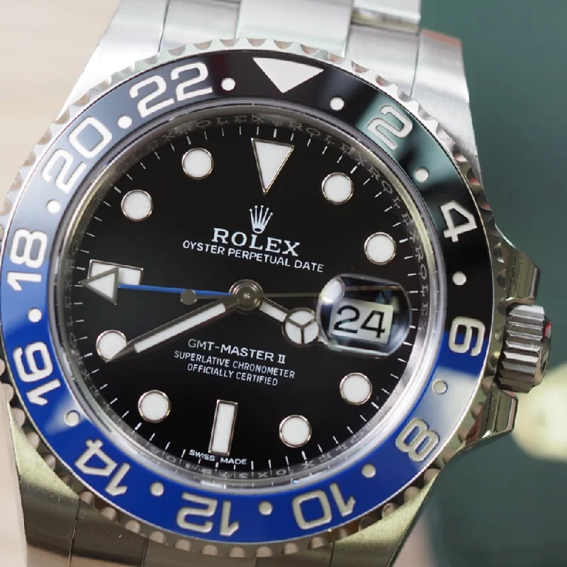 Women's Rolex Engraved Design Watches-Rolex GMT Master II 116710BLNR Batman (2017)