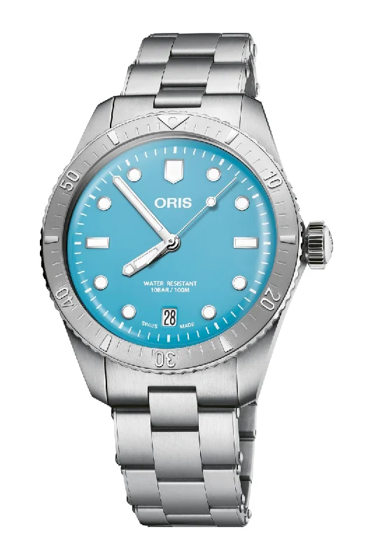 Men's Smart Dress Watches with Smart Features-Oris Divers Sixty-Five Cotton Candy 01 733 7771 4055-07 8 19 18
