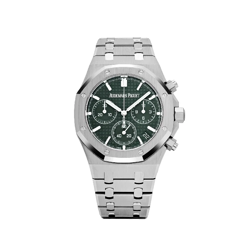 Men's Audemars Piguet Oval Case Style Watches-Audemars Piguet Royal Oak 26240ST.OO.1320ST.04 Selfwinding Chronograph '50th Anniversary' Stainless Steel Khaki Green Dial (2022)