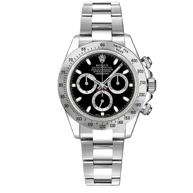 men's Rolex watches with ceramic bezel -Rolex Daytona Stainless Steel Black Dial (Pre-Owned) men's Rolex watches with ceramic bezel -Rolex Daytona Stainless Steel Black Dial (Pre-Owned)