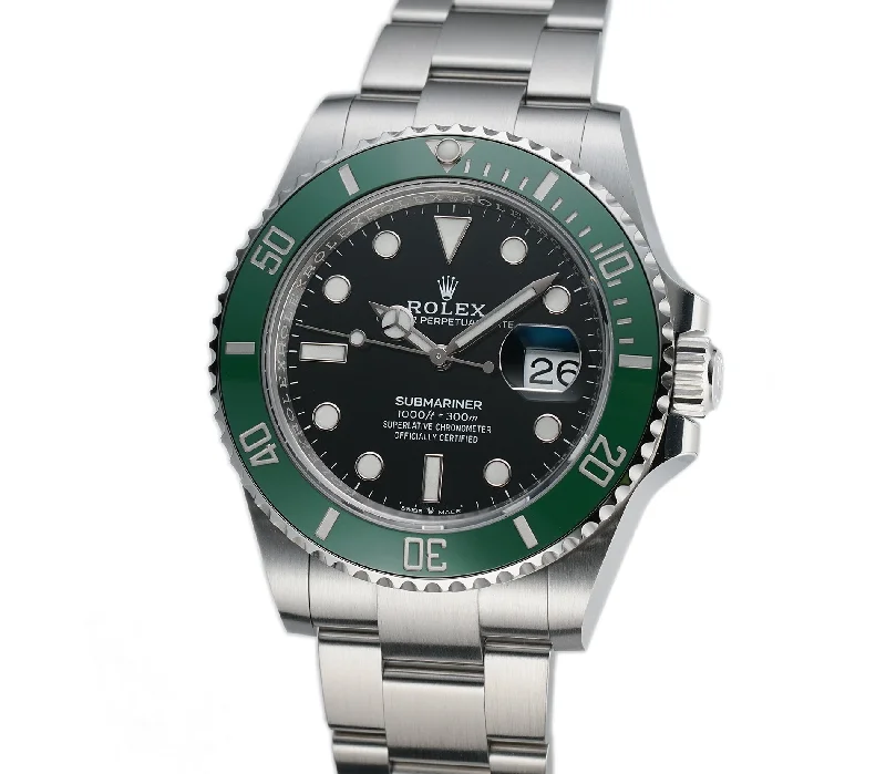 men's Rolex watches with Roman numerals -​41mm Starbucks Green Ceramic Bezel Mk1 NOS