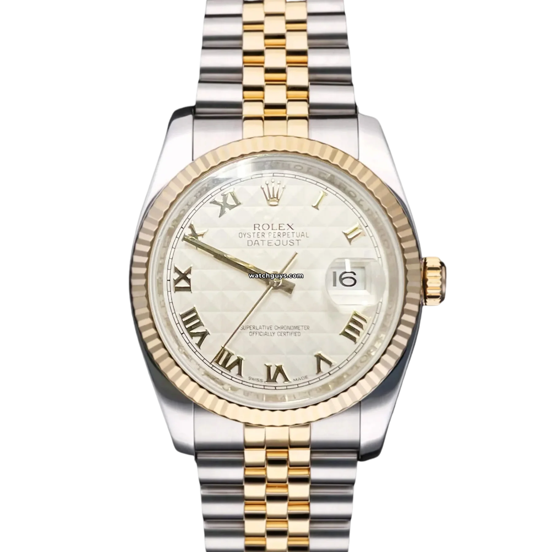 Women's Rolex Party Wear Watches-Rolex Datejust 36mm 116233 Ivory Pyramid Dial
