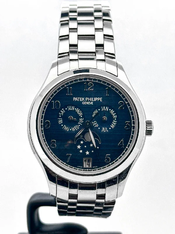 Men's Patek Philippe Watches for Humidity Monitoring-COMPLICATIONS 4947/1A STEEL ANNUAL CALENDAR MOONPHASE BLUE DIAL (2024)
