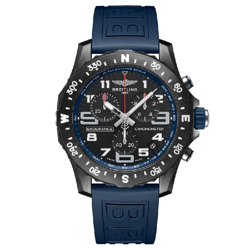 Women's Chronograph Watches with Classic Design-Breitling Endurance Pro 44mm Black Dial Breitlight Quartz Gents Watch X82310D51B1S1