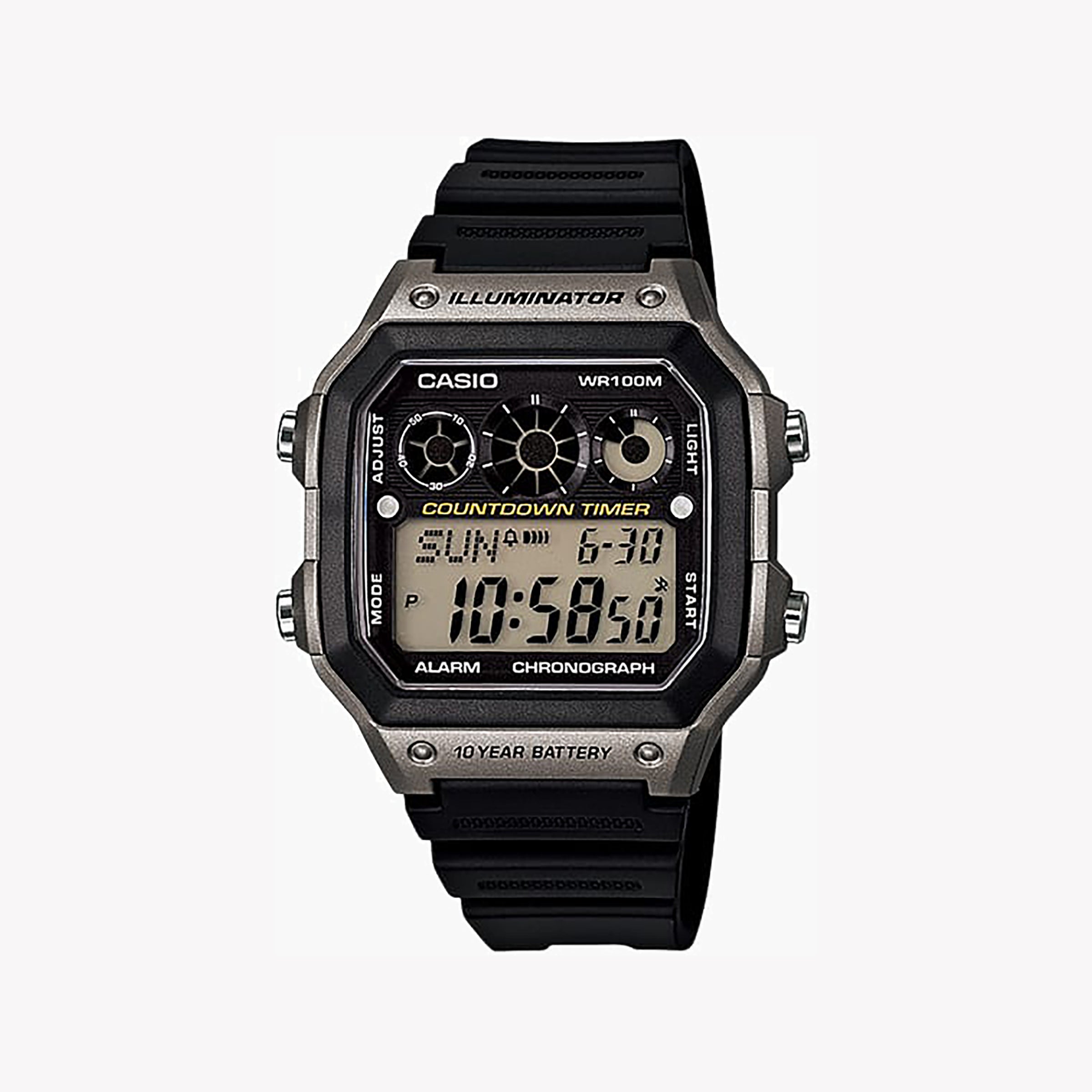 Men's Digital Watches for Birthday Gifts-CASIO AE-1300WH-8AVDF - BLACK RESIN SPORTY TIMEPIECE FOR MEN - ADVENTURE READY & STYLISH