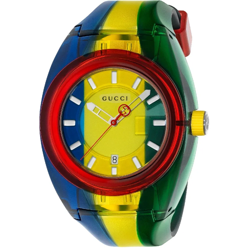 Women's Chronograph Watches with Advanced Navigation-Gucci Women's YA137114 Sync Multicolored Rubber Watch