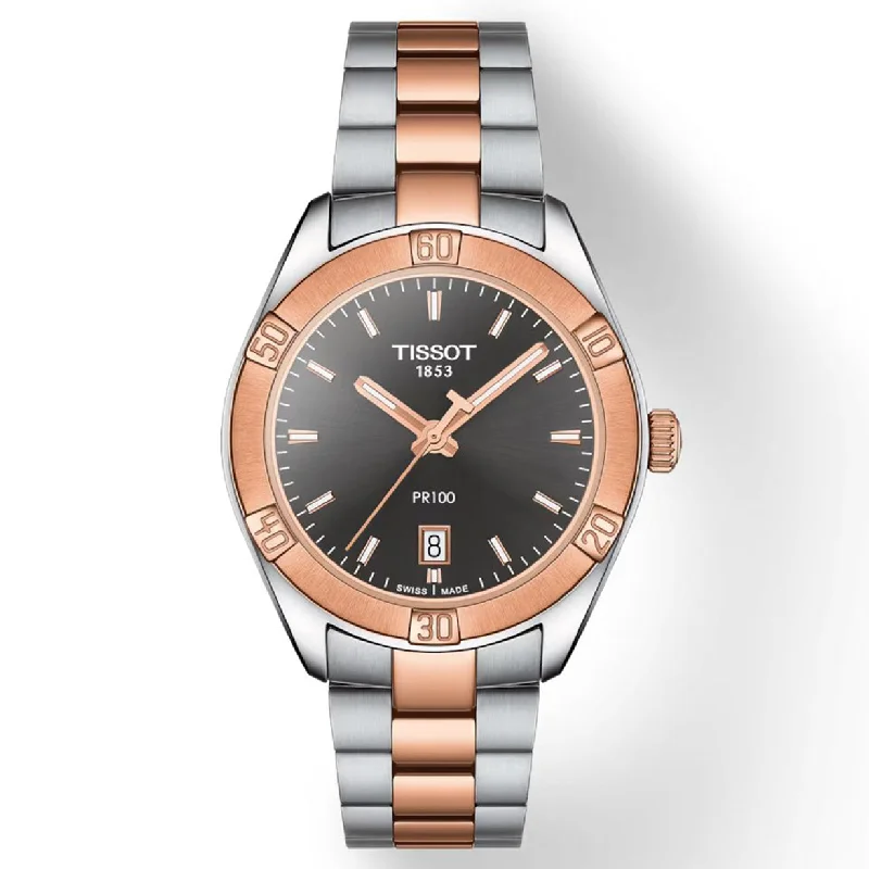 Women's Heritage Watches for UV Protection-Tissot T-Classic Anthracite Dial Women 36mm