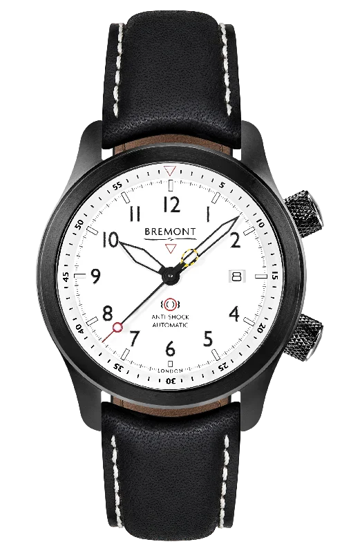 Men's Military Watches with Community Engagement-MBII Custom DLC, White Dial with Dark Blue Barrel & Open Case Back