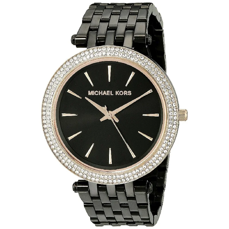 Women's Chronograph Watches for Adventure Seekers-Michael Kors Women's MK3407 Darci Crystal Black Stainless Steel Watch